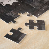 Abstracte zeepaardkunst op donkere inkt legpuzzel (Zijkant)