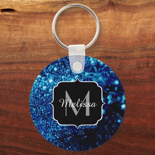 Abstracte zeepbellen Monogram Sleutelhanger (Voorkant)