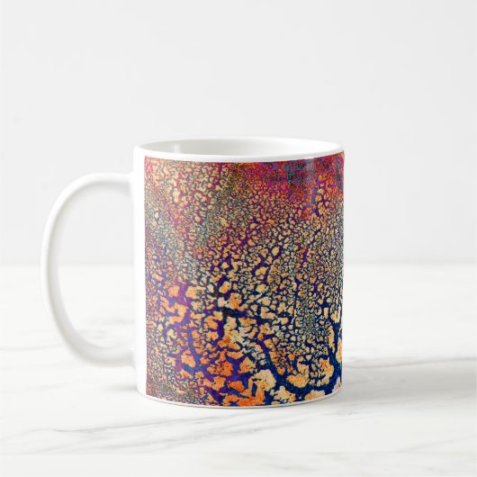 Abstracte, zeer gedetailleerde, getextureerde grun koffiemok (Links)