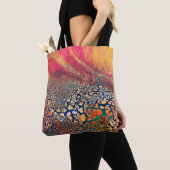 Abstracte, zeer gedetailleerde, getextureerde grun tote bag (Dichtbij)