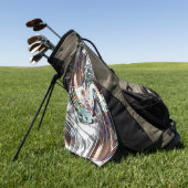 Abstracte zeer vreemde gekleurde of gestreepte tyf golfhanddoek (Groen)