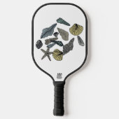 Abstracte zeeschelpen op pickleball paddle (Achterkant)