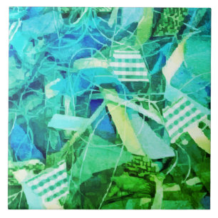 Abstracte Zeevaart Gradiënt Blauw Turkoois Groen G Tegeltje