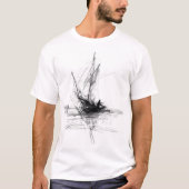 Abstracte zeilboot schets t-shirt (Voorkant)