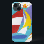 Abstracte zeilboten in water Case-Mate iPhone Case<br><div class="desc">Dit is een oud beeld,  een groep kleurrijke en heldere abstracte zeilboten die in een meer varen. Bekijk de Art by MAR van mijn winkel voor producten die overeenkomen met dit ontwerp.</div>