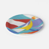  Abstracte zeilboten in water Papieren Bordje (Gekanteld)