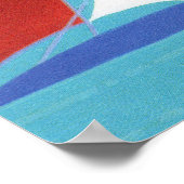 Abstracte zeilboten in water Poster (Hoek)