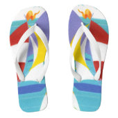  Abstracte zeilboten in water Teenslippers (Voetbed)