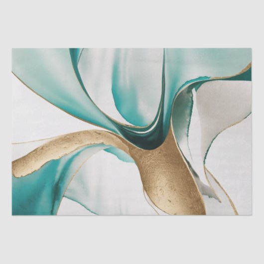 Abstracte Zen Achtergrond Gouden Zeal Groene Decou Tissuepapier (Voorkant)