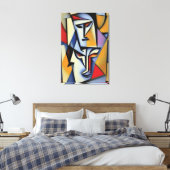 Abstracte Zen Cubist Canvas afdrukken (Insitu (Slaapkamer))