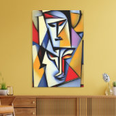 Abstracte Zen Cubist Canvas afdrukken (Insitu (Woonkamer))