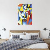 Abstracte Zen Cubist Canvas afdrukken (Insitu (Slaapkamer))