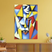 Abstracte Zen Cubist Canvas afdrukken (Insitu (Woonkamer))