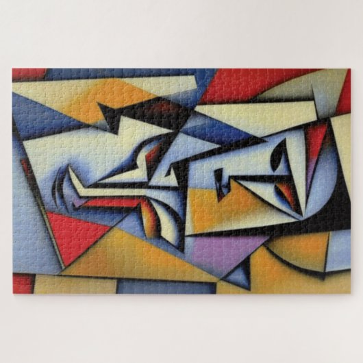 Abstracte Zen Cubist Jigzaag Puzzle Legpuzzel (Horizontaal)
