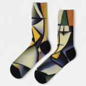Abstracte Zen Cubist Socks Sokken (Links)
