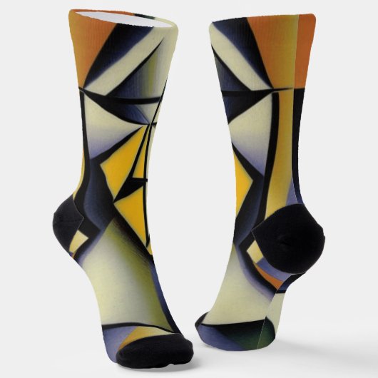 Abstracte Zen Cubist Socks Sokken (Gebogen)