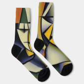 Abstracte Zen Cubist Socks Sokken (Rechts)