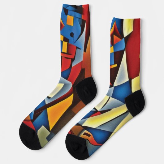 Abstracte Zen Cubist Socks Sokken (Links)