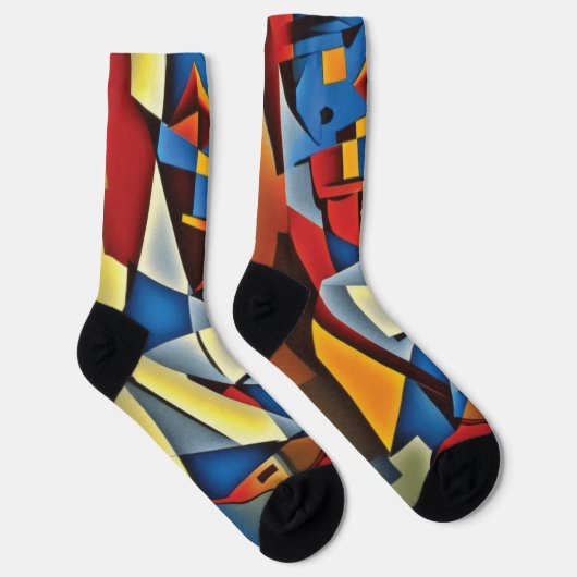 Abstracte Zen Cubist Socks Sokken (Rechts)