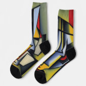 Abstracte Zen Cubist Socks Sokken (Links)
