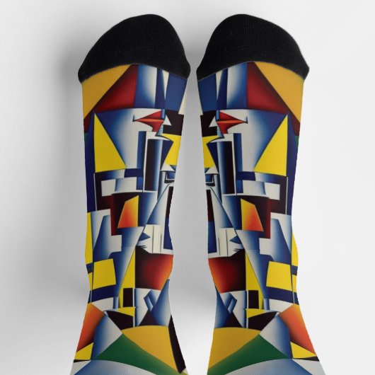 Abstracte Zen Cubist Socks Sokken (Top)