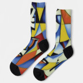 Abstracte Zen Cubist Socks Sokken (Links)