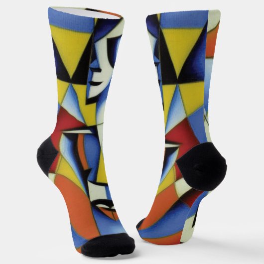 Abstracte Zen Cubist Socks Sokken (Gebogen)