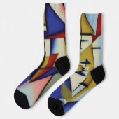 Abstracte Zen Cubistische Sokken (Links)