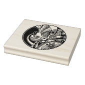 Abstracte Zendala in zwart-wit op cirkel Rubberstempel (Stempel)