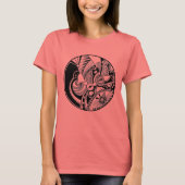 Abstracte Zendala in zwart-wit op cirkel T-shirt (Voorkant)