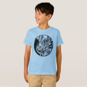 Abstracte Zendala in zwart-wit op cirkel T-shirt (Voorkant volledig)
