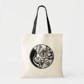 Abstracte Zendala in zwart-wit op cirkel Tote Bag (Voorkant)