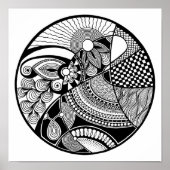 Abstracte Zendala op cirkel 2 Poster (Voorkant)