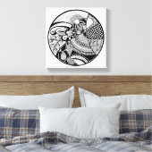 Abstracte Zendala over Cirkel 6 Canvas Afdruk (Insitu (Slaapkamer))