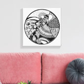 Abstracte Zendala over Cirkel 6 Canvas Afdruk (Insitu (Woonkamer))