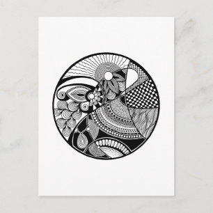 Abstracte Zendala over cirkel Briefkaart