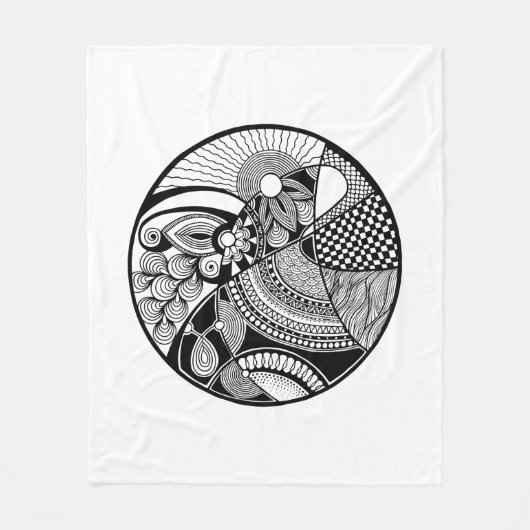 Abstracte Zendala over cirkel Fleece Deken (Voorkant)