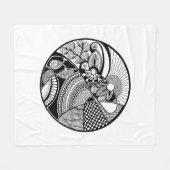 Abstracte Zendala over cirkel Fleece Deken (Voorkant (Horizontaal))