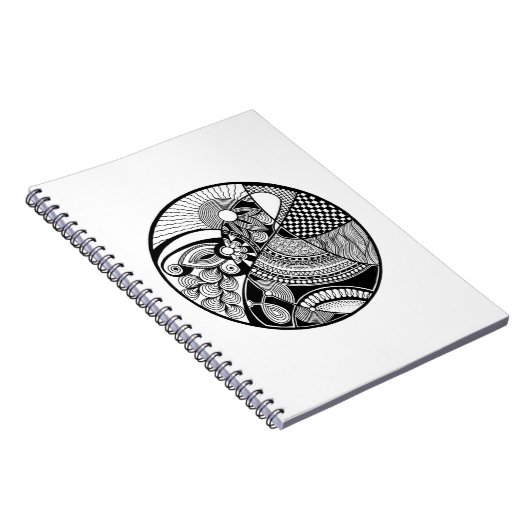 Abstracte Zendala over cirkel Notitieboek (Rechterzijde)