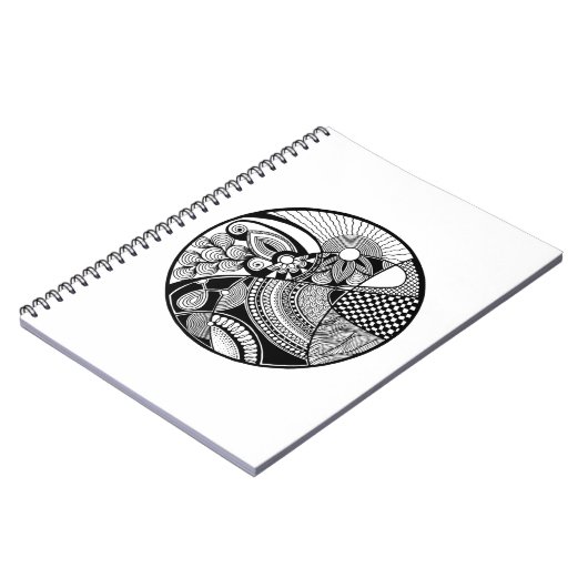 Abstracte Zendala over cirkel Notitieboek (Linkerzijde)