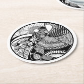 Abstracte Zendala over cirkel Ronde Kartonnen Onderzetter (Gebogen)