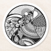 Abstracte Zendala over cirkel Ronde Kartonnen Onderzetter (Voorkant)