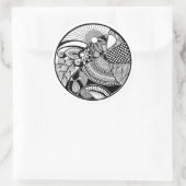 Abstracte Zendala over cirkel Ronde Sticker (Tas)