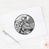 Abstracte Zendala over cirkel Ronde Sticker (Envelop)