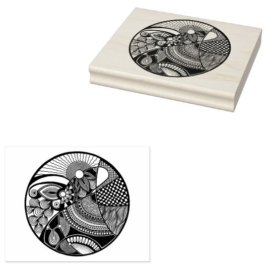 Abstracte Zendala over cirkel Rubberstempel (Gestempeld)