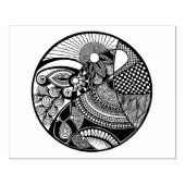 Abstracte Zendala over cirkel Rubberstempel (Afrduk)