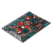 Abstracte Zentangle Turquoise en Koraalrode Spiraa Notitieboek (Linkerzijde)