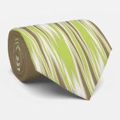 Abstracte Zig Zag Khaki, tweezijdig vuurwerk en re Stropdas (Opgerold)