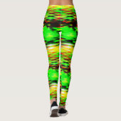 Abstracte zigzag genereren, groen en rood leggings (Achterkant)