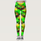 Abstracte zigzag genereren, groen en rood leggings (Voorkant)